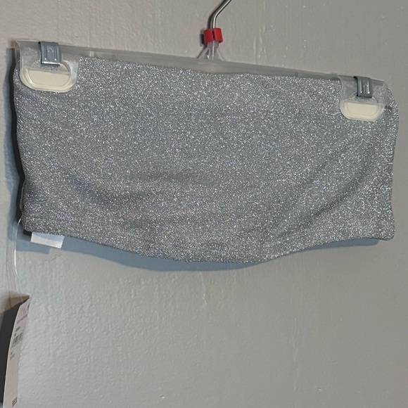 Good American Silver Sparkle Top - Picture 1 of 5